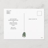 Pine Modern Kerstscript Minimalist 2 Foto Feestdagenkaart (Achterkant)