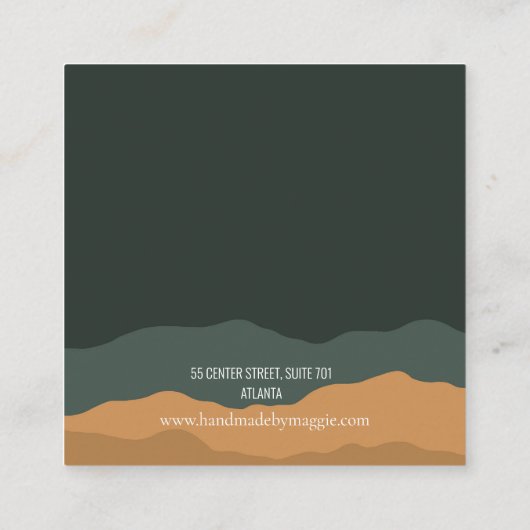 Pine Mountain Abstracte Oorbel Display Vierkante Visitekaartje (Achterkant)