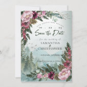 Pine Mountain Forest Burgundy Dusty Roos Save The Date (Voorkant)