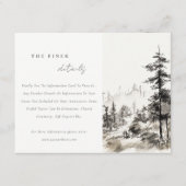 Pine Mountain Landscape Schets Bruiloft Details Informatiekaartje (Voorkant)