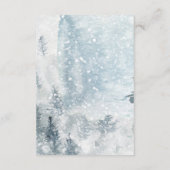 Pine Mountain Rozen Winter bruiloft RSVP Informatiekaartje (Achterkant)