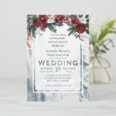 Pine Mountain Rozen Winterhuwelijksuitnodiging Kaart (Staand voorkant)