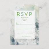Pine Mountain Waterverf Rustic Forest Green RSVP Informatiekaartje (Voorkant)