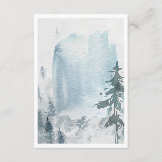 Pine Mountain Waterverf Rustic Spruce Green RSVP Informatiekaartje (Achterkant)