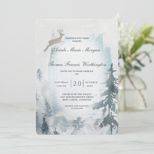 Pine Mountain Waterverf rustiek Kaart (Staand voorkant)