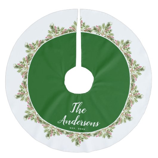 Pine naalden en bessen familie Kerstmis Kerstboom Rok (Voorkant)