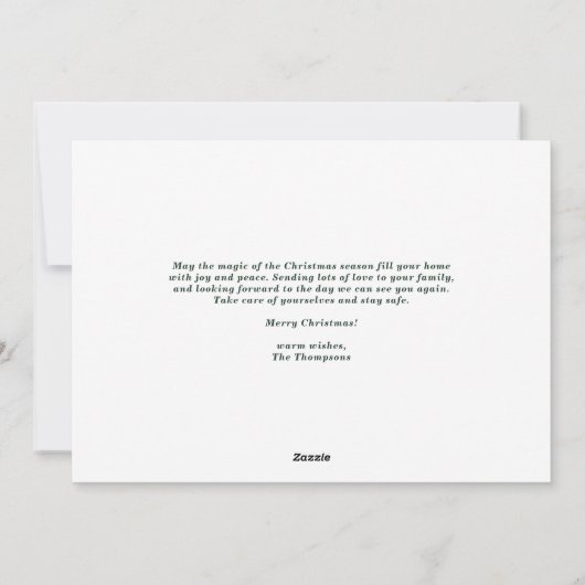 Pine naalden en pijnbomen met kerstfoto's feestdagenkaart (Achterkant)