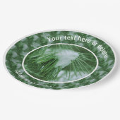 Pine naalden in sneeuw en ijs gepersonaliseerde pa papieren bordje (Gekanteld)