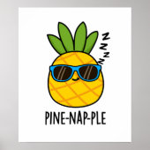 Pine-nap-paars Funny Napping Fruit Pineapple Pun Poster (Voorkant)