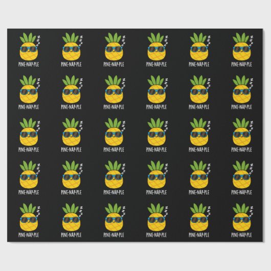 Pine-nap-ple Grappig Fruit Ananas Pun Dark BG Cadeaupapier (Vlak)