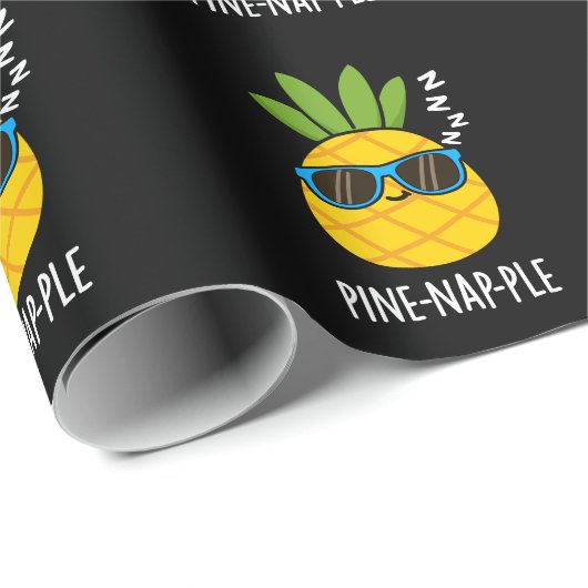 Pine-nap-ple Grappig Fruit Ananas Pun Dark BG Cadeaupapier (Rol Hoek)