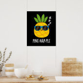 Pine-nap-ple Grappig Fruit Ananas Pun Dark BG Poster (Keuken)