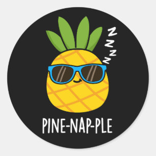 Pine-nap-ple Grappig Fruit Ananas Pun Dark BG Ronde Sticker