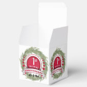 Pine Needle Krans Rood 1e Huwelijk Jubileum Bedankdoosjes (Geopend)