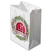 Pine Needle Krans Rood 1e Huwelijk Jubileum Medium Cadeauzakje (Voorkant Gekanteld)