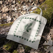 Pine Needle Laan-Dennenappelprint & Gingham Rand Tote Bag