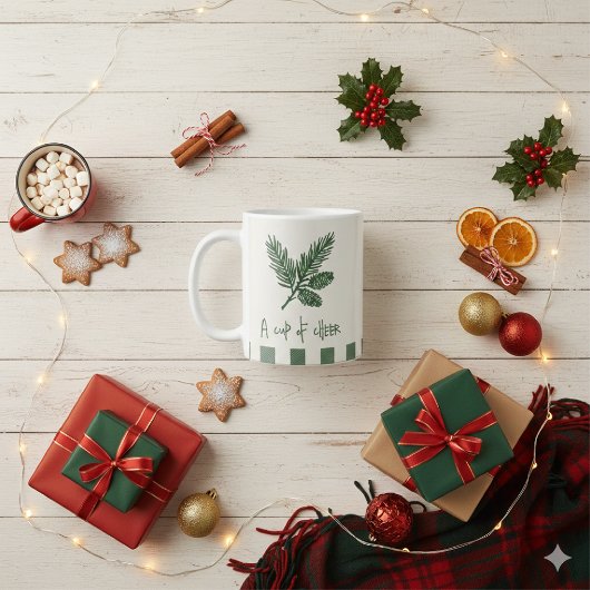 Pine Needle Lane - “A Cup of Cheer” With Pinecone Koffiemok