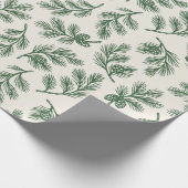 Pine Needle Lane - Botanical Pinecone Print Cadeaupapier (Hoek)