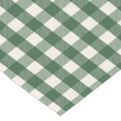 Pine Needle Lane - Dennengroene Gingham-patroon Korte Tafelloper (Hoek)