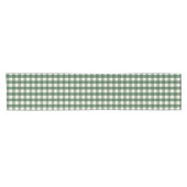 Pine Needle Lane - Dennengroene Gingham-patroon Korte Tafelloper (Horizontaal)