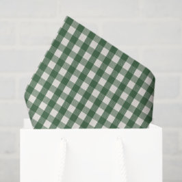 Pine Needle Lane - Dennengroene Gingham Patroon Tissuepapier