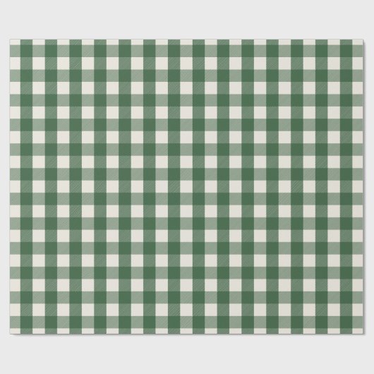 Pine Needle Lane Gingham -  Deep Pine Green Cadeaupapier (Vlak)