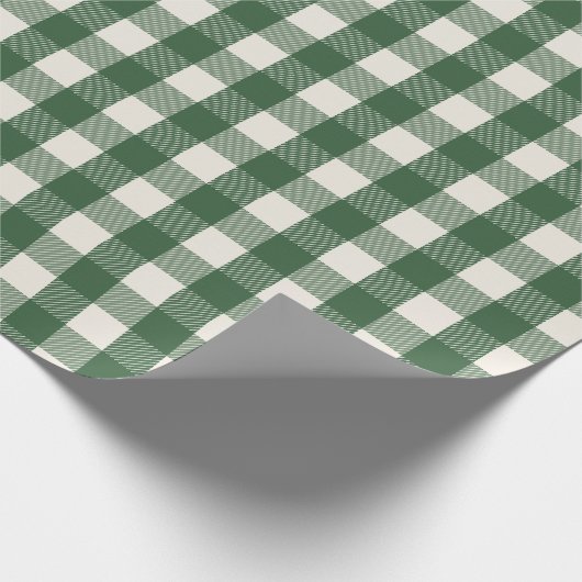 Pine Needle Lane Gingham -  Deep Pine Green Cadeaupapier (Hoek)