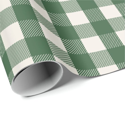 Pine Needle Lane Gingham -  Deep Pine Green Cadeaupapier (Rol Hoek)