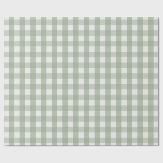 Pine Needle Lane Gingham -  Eucalyptus Green Cadeaupapier (Vlak)