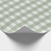 Pine Needle Lane Gingham -  Eucalyptus Green Cadeaupapier (Hoek)