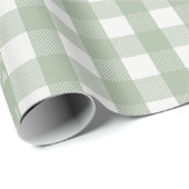 Pine Needle Lane Gingham -  Eucalyptus Green Cadeaupapier (Rol Hoek)