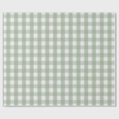 Pine Needle Lane Gingham - Eucalyptusgroen Cadeaupapier (Vlak)