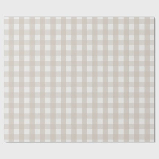 Pine Needle Lane Gingham - Stone Beige Cadeaupapier (Vlak)
