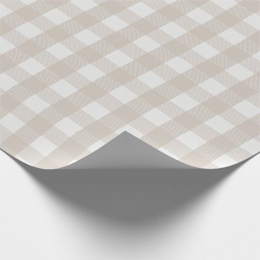 Pine Needle Lane Gingham - Stone Beige Cadeaupapier (Hoek)
