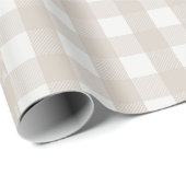 Pine Needle Lane Gingham - Stone Beige Cadeaupapier (Rol Hoek)