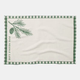Pine Needle Lane Gingham Trim With Pinecone Accent Theedoek