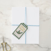 Pine Needle Lane Kerstmis - Diep dennen groen Cadeaulabel (Met Touw)