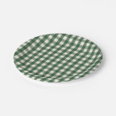 Pine Needle Lane - Pine Green Gingham Pattern Papieren Bordje (Gekanteld)