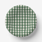 Pine Needle Lane - Pine Green Gingham Pattern Papieren Kommen (Voorkant)
