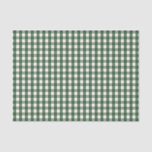Pine Needle Lane - Pine Green Gingham Pattern Tissuepapier (Voorkant)