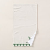 Pine Needle Lane-Pinecone Print with Gingham Trim Bad Handdoek (Handdoek)