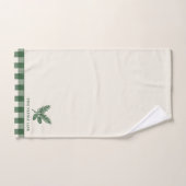 Pine Needle Lane-Pinecone Print with Gingham Trim Bad Handdoek (Handdoek)