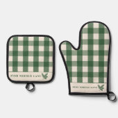 Pine Needle Lane-Rustic Gingham Kitchen Essentials Ovenwant & Pannenlap Set (Voorkant)