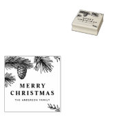 Pine Needles en Pine Cones Botanische Vakantie Rubberstempel (Gestempeld)