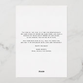 Pine Needles Getrouwd Kerstmis Fotobruiloft Folie Feestdagenkaart (Achterkant)