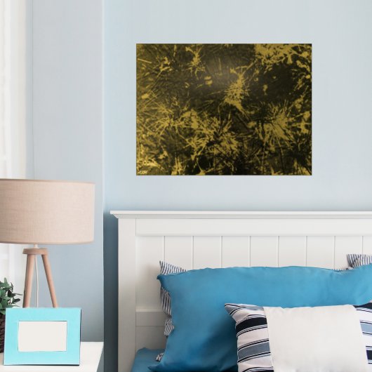 Pine Needles Gold Folie Art Print (Insitu (Slaapkamer))