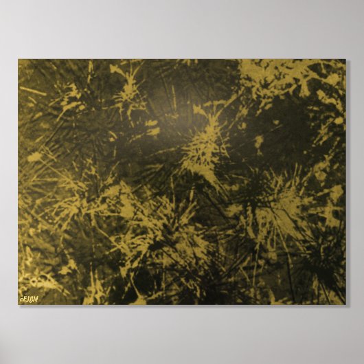 Pine Needles Gold Folie Art Print (Voorkant)