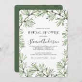 Pine Needles Moderne Bruids Douche Uitnodiging (Voorkant / Achterkant)