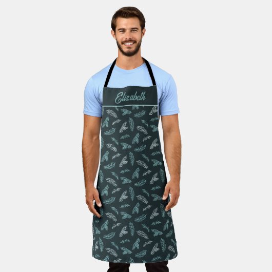 Pine Needles Pattern Chef's Schort met aangepaste  (Gedragen)