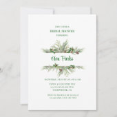 Pine Needles Red Berry Christmas Vrijgezellenfeest Kaart (Voorkant)